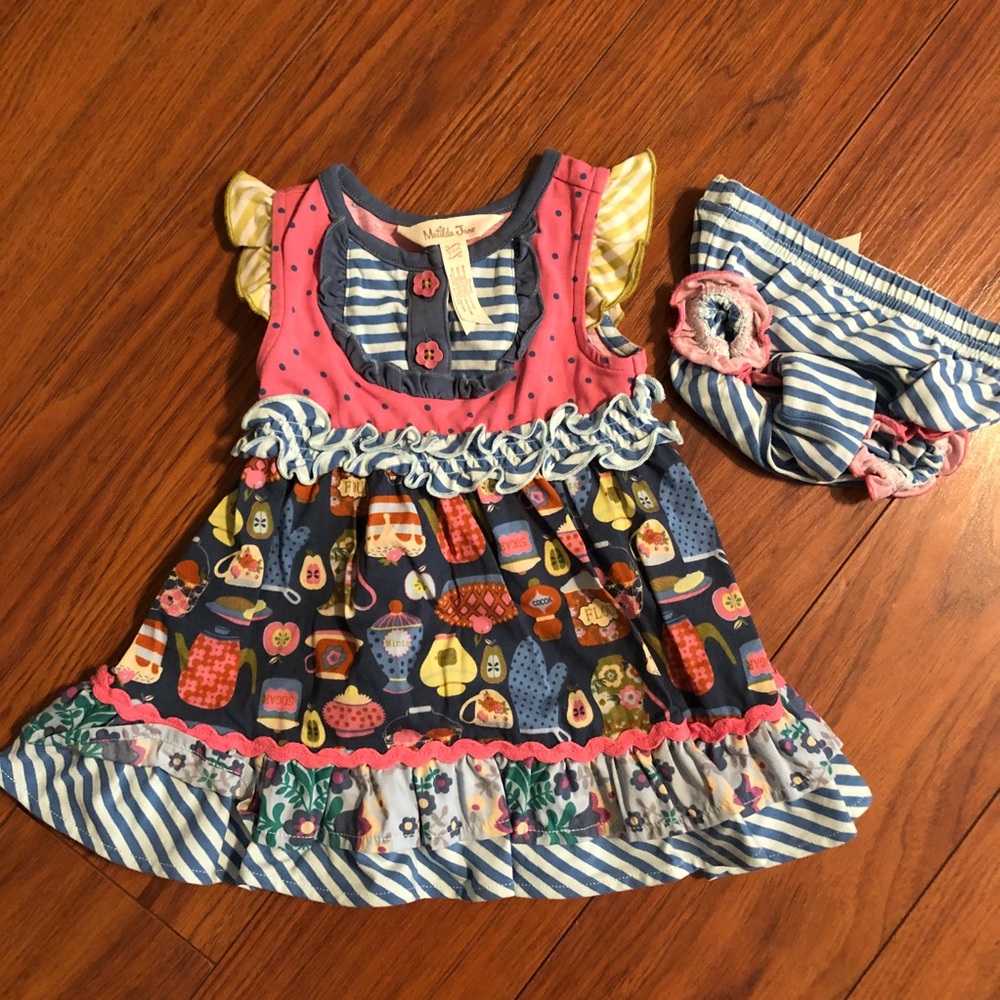 Matilda Jane dress and diaper cover 3/6 months